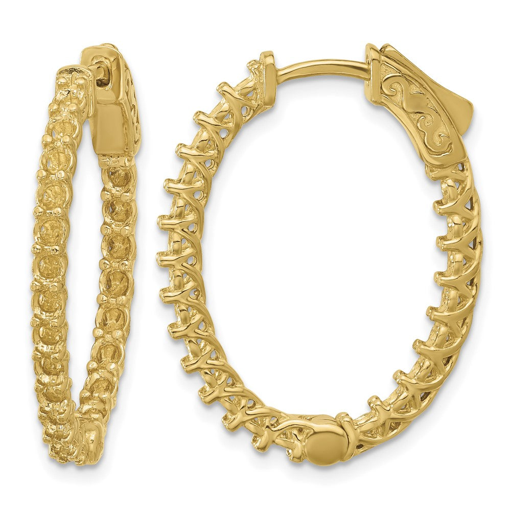 14k Oval Hoop w/Safety Clasp Earring Mountings
