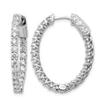 14k White Gold Oval Hoop w/Safety Clasp Earring Mountings