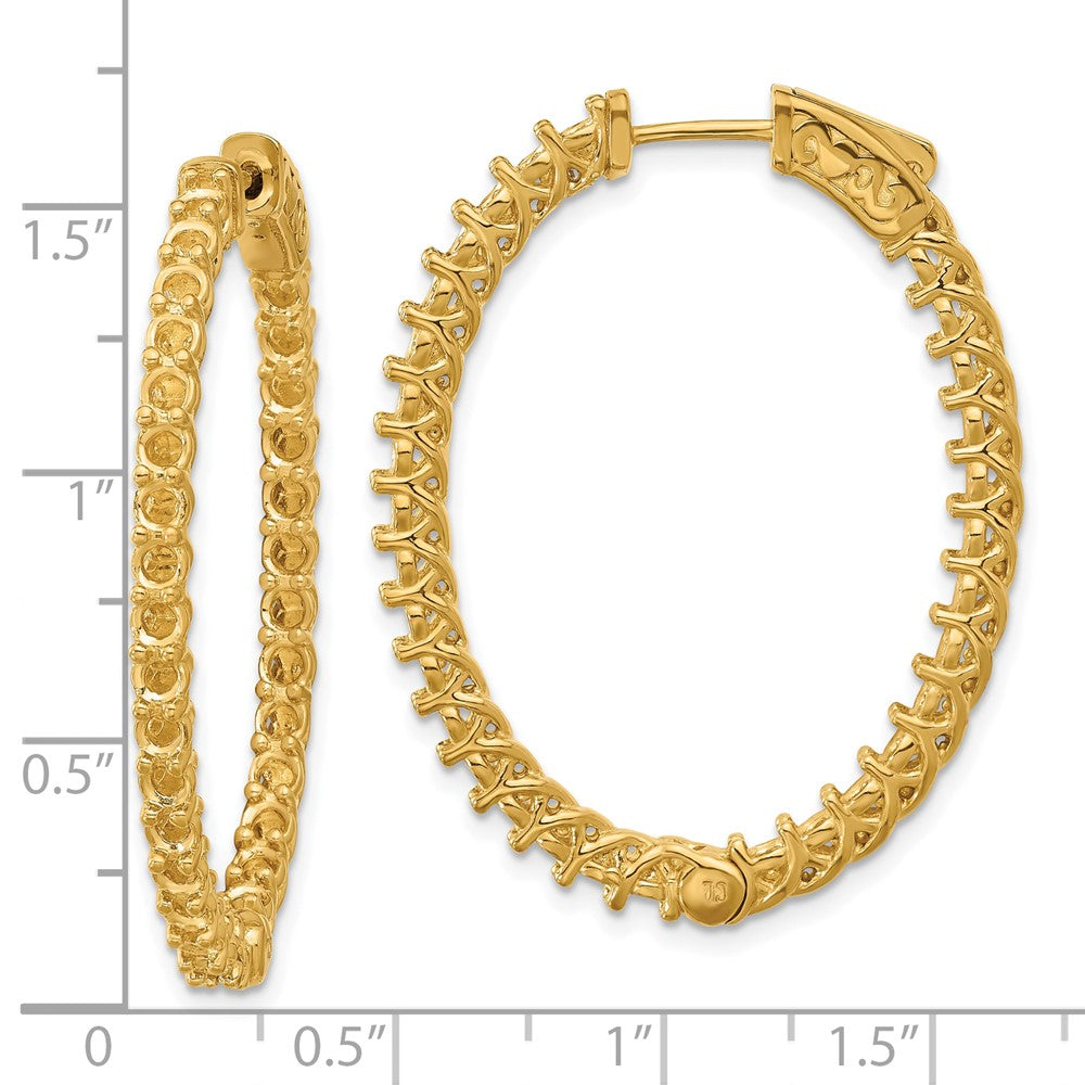 14k Oval Hoop w/Safety Clasp Earring Mountings