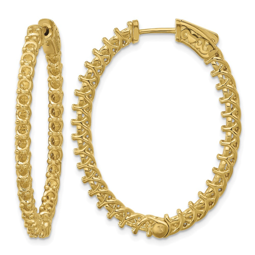 14k Oval Hoop w/Safety Clasp Earring Mountings