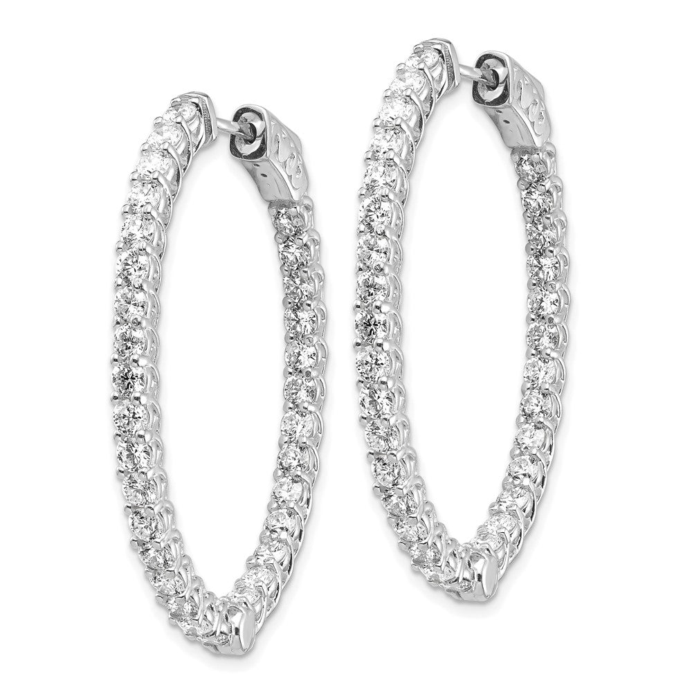 14k White Gold Oval Hoop w/Safety Clasp Earring Mountings