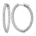 14k White Gold Oval Hoop w/Safety Clasp Earring Mountings