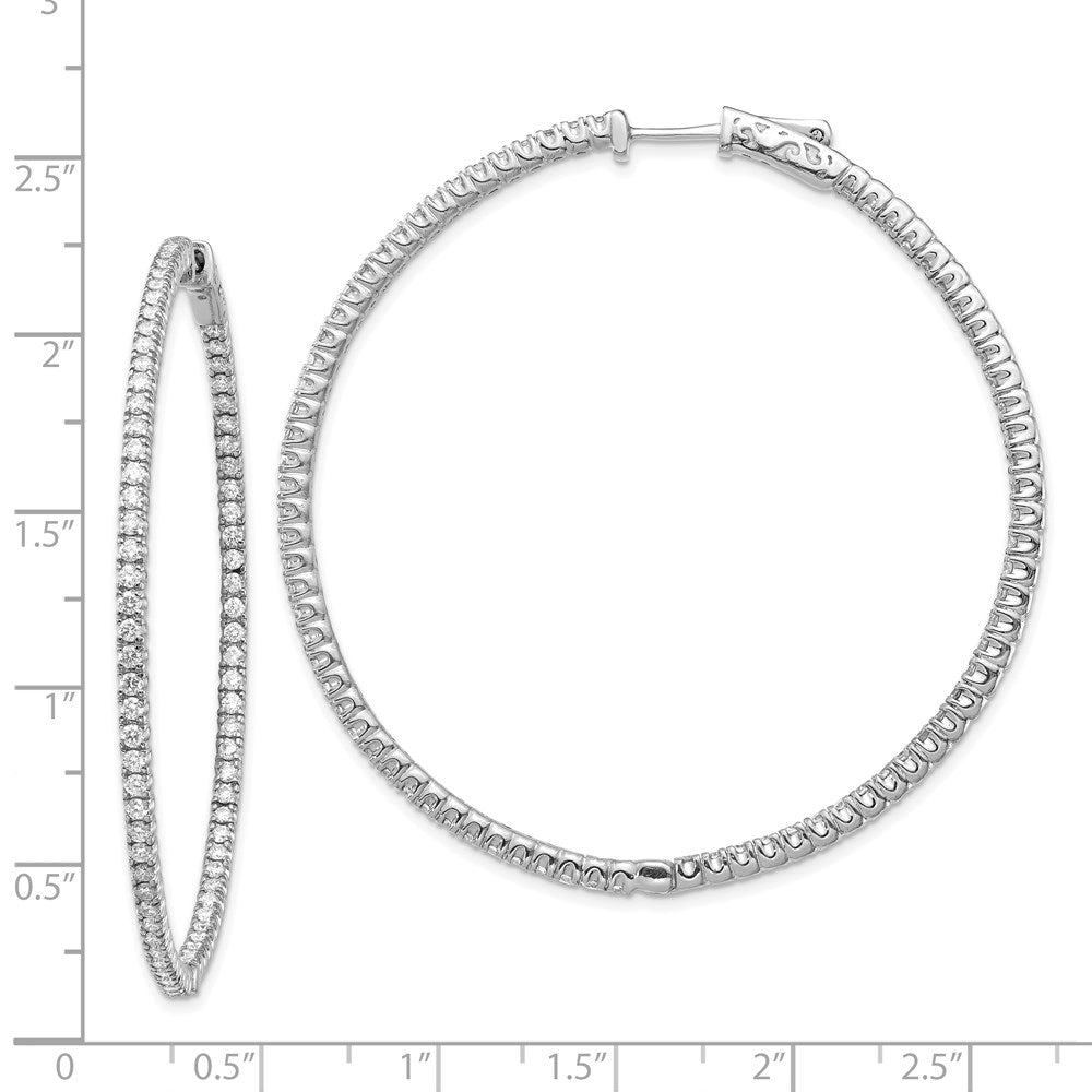 14k White Gold Round Hoop w/Safety Clasp Earring Mountings
