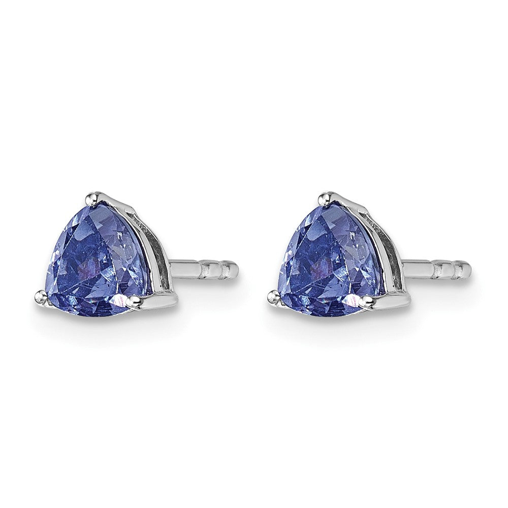 14k White Gold Trillion Tanzanite Post Earrings