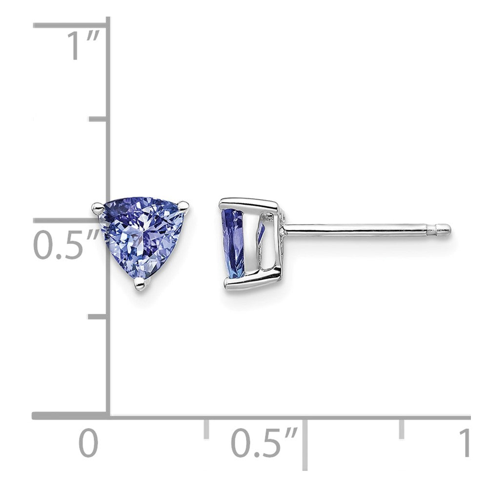 14k White Gold Trillion Tanzanite Post Earrings