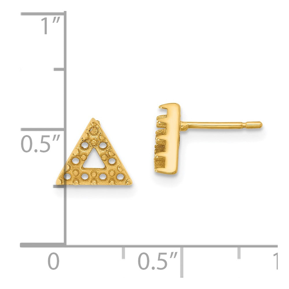 14k Triangle Open Earrings Mounting