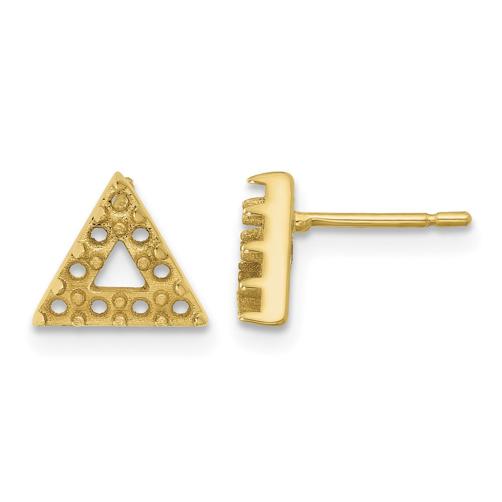 14k Triangle Open Earrings Mounting