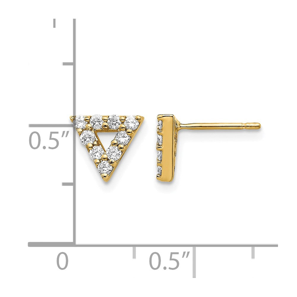 14k Diamond Triangle Open Earrings