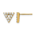 14k Diamond Triangle Open Earrings