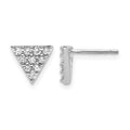 14k White Gold Diamond Triangle Earrings