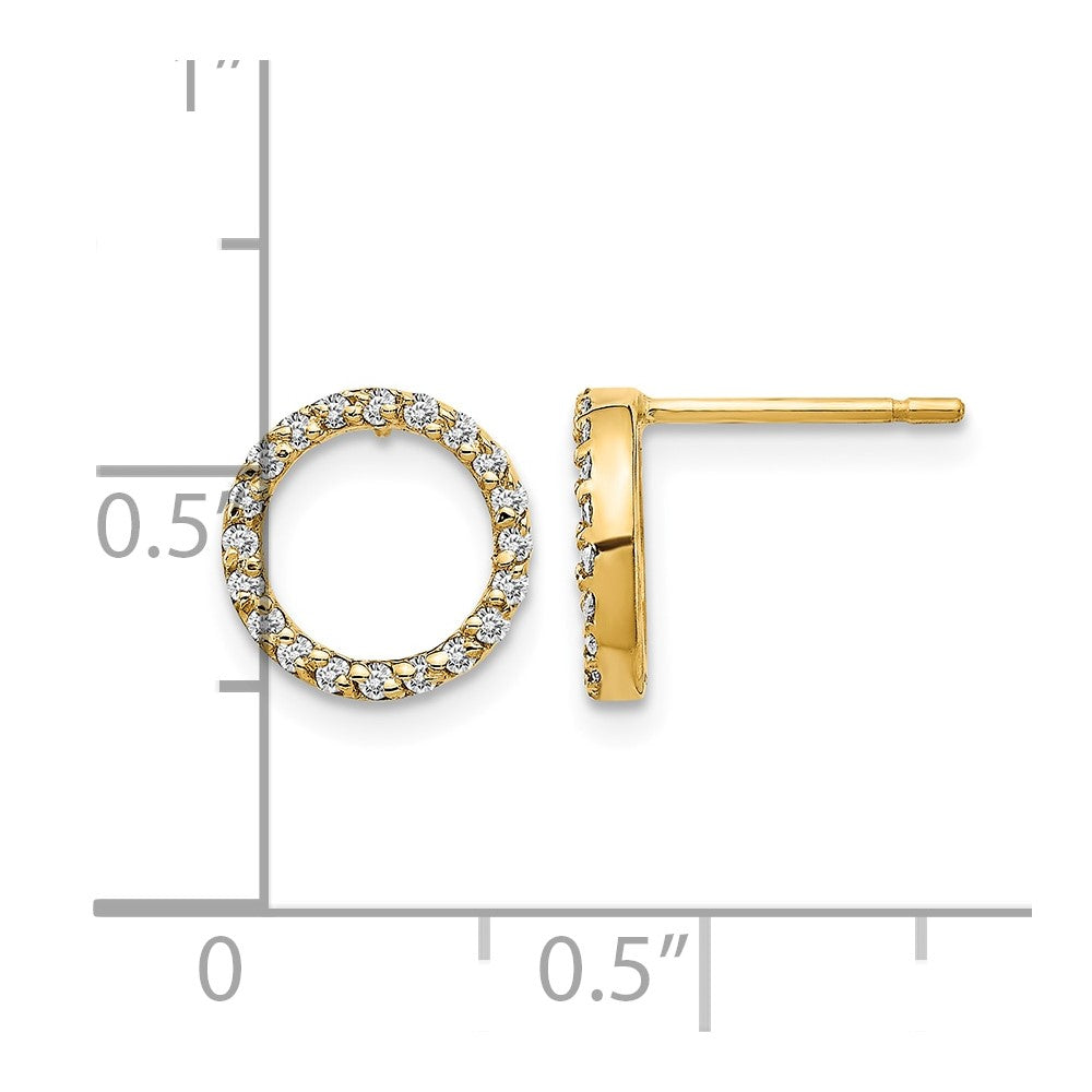 14k Diamond Open Circle Earrings