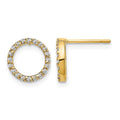 14k Diamond Open Circle Earrings