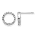 14k White Gold Diamond Open Circle Earrings