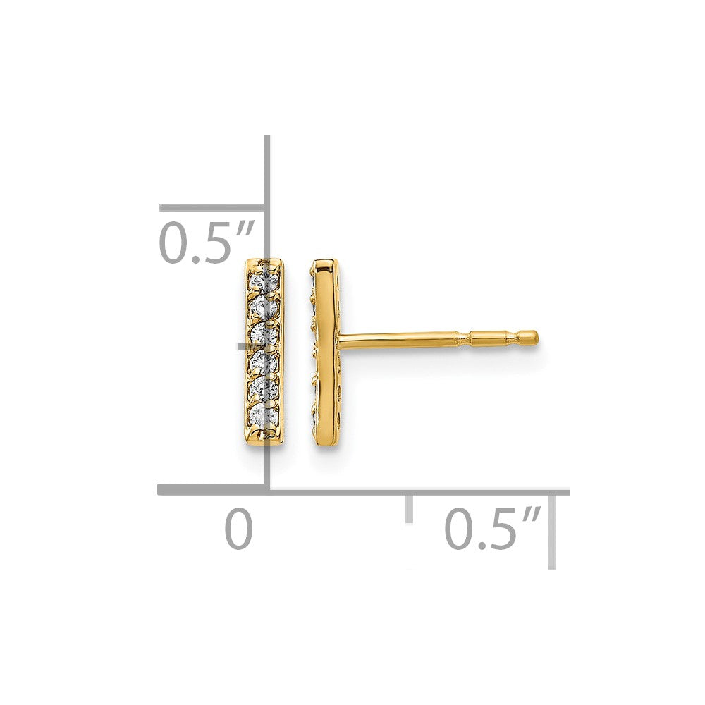 14k Diamond Bar Earrings