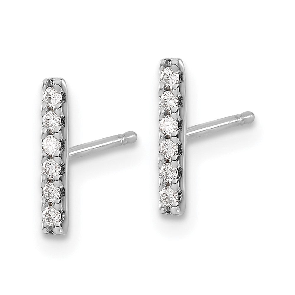 14k White Gold Bar Earrings Mtg (nonRhodium)