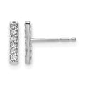 14k White Gold Diamond Bar Earrings