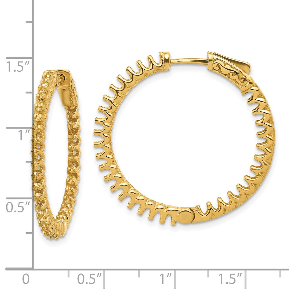 14K 2.3ct 66-2.0mm In/Out Hoop w/ Safety Clasp Earring Mountings