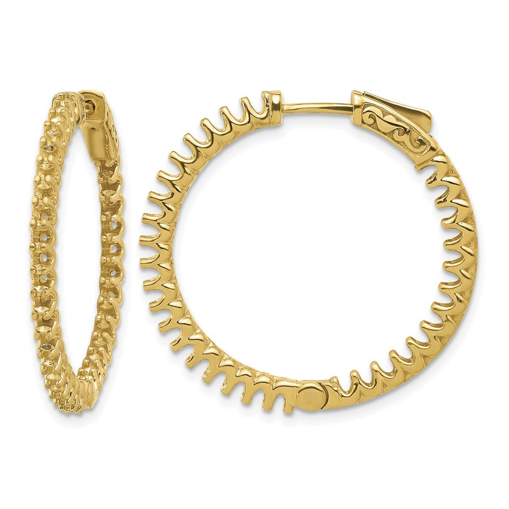 14K 2.3ct 66-2.0mm In/Out Hoop w/ Safety Clasp Earring Mountings