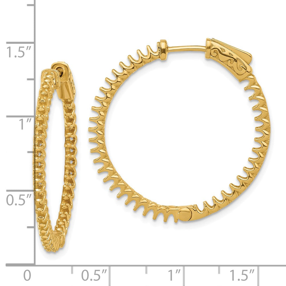 14K 1.56ct 78-1.7mm In/Out Hoop w/ Safety Clasp Earring Mountings
