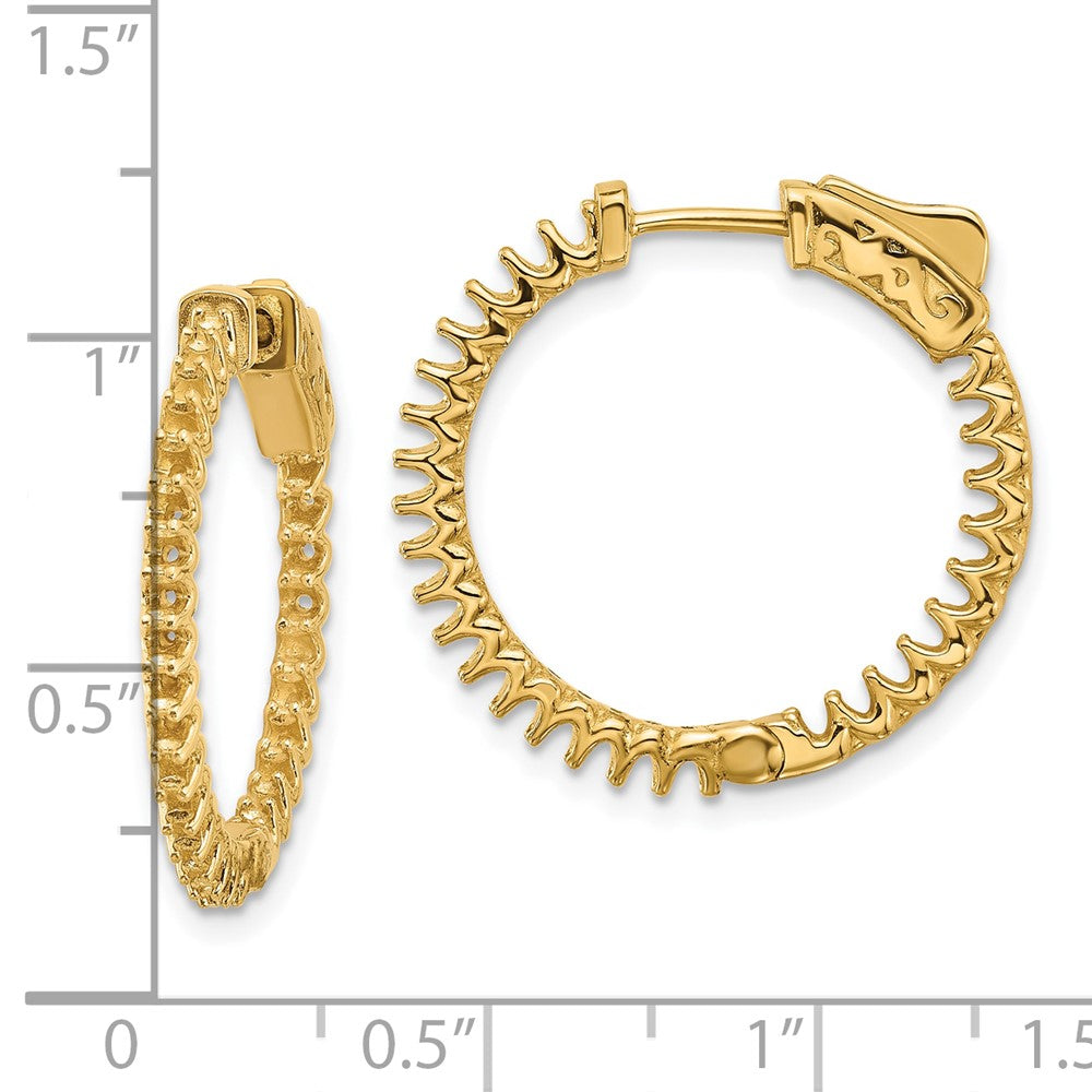14K 1.12ct. 56-1.7mm In/Out Hoop w/ Safety Clasp Earring Mountings