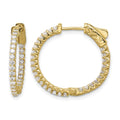 14K 1.12ct. 56-1.7mm In/Out Hoop w/ Safety Clasp Diamond Earrings