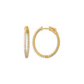 14K 1.14ct 76-1.5mm In/Out Oval Hoop w/ Safety Clasp Earring