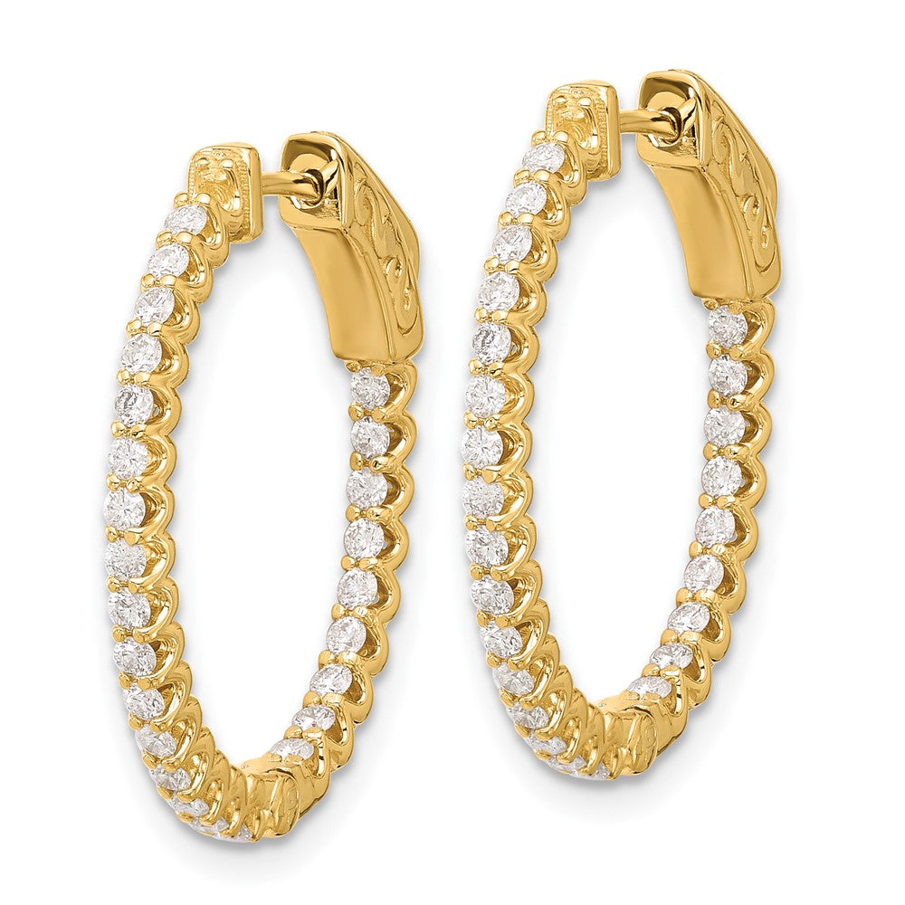 14K .78ct. 52-1.5mm In/Out Oval Hoop w/ Safety Clasp Earring Mountings