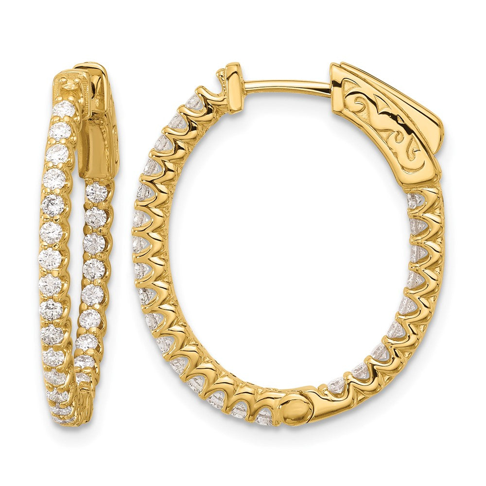 14K .78ct. 52-1.5mm In/Out Oval Hoop w/ Safety Clasp Earring Mountings