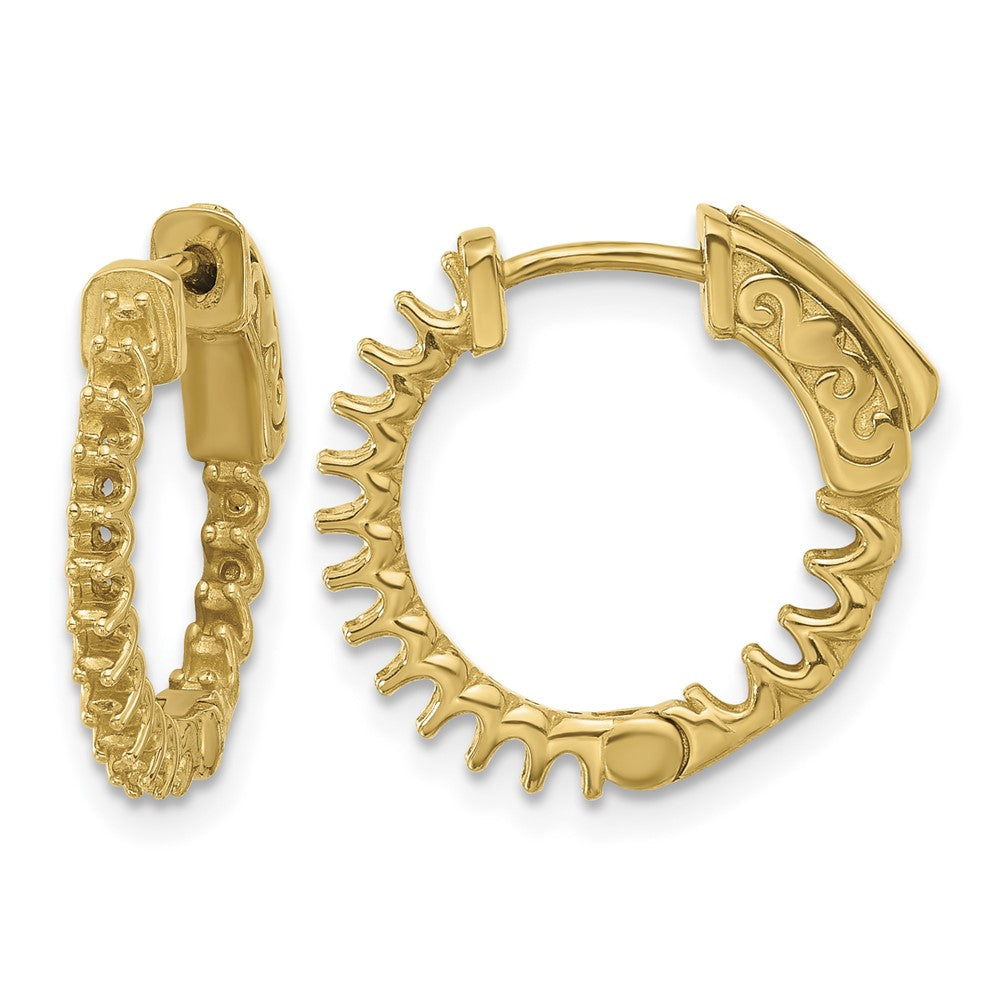 14K .64ct 32-1.7 In/Out Hoop w/ Safety Clasp Earring Mountings