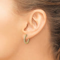 14K .64ct 32-1.7 In/Out Hoop w/ Safety Clasp Diamond Earrings
