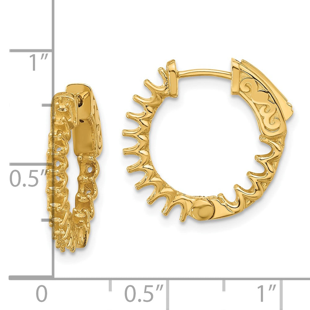 14K .98ct. 28-2.0mm In/Out Hoop w/ Safety Clasp Earring Mountings