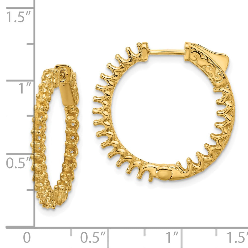 14K 1.6ct 46-2.0mm In/Out Hoop w/ Safety Clasp Earring Mountings