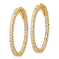 14K 2.3ct 66-2.0mm In/Out Oval Hoop w/ Safety Clasp Diamond Earrings