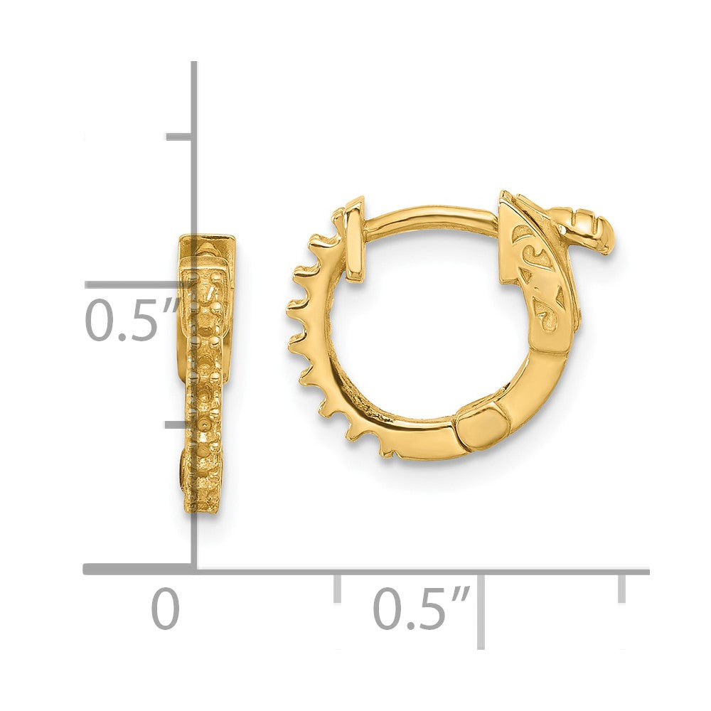 14K .24ct 16-1.5mm Round Hoop w/ Safety Clasp Earring Mountings
