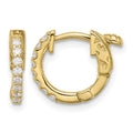 14K .24ct 16-1.5mm Round Hoop w/ Safety Clasp Diamond Earrings