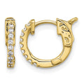 14K .18ct 18-1.3mm Round Hoop w/ Safety Clasp Diamond Earrings