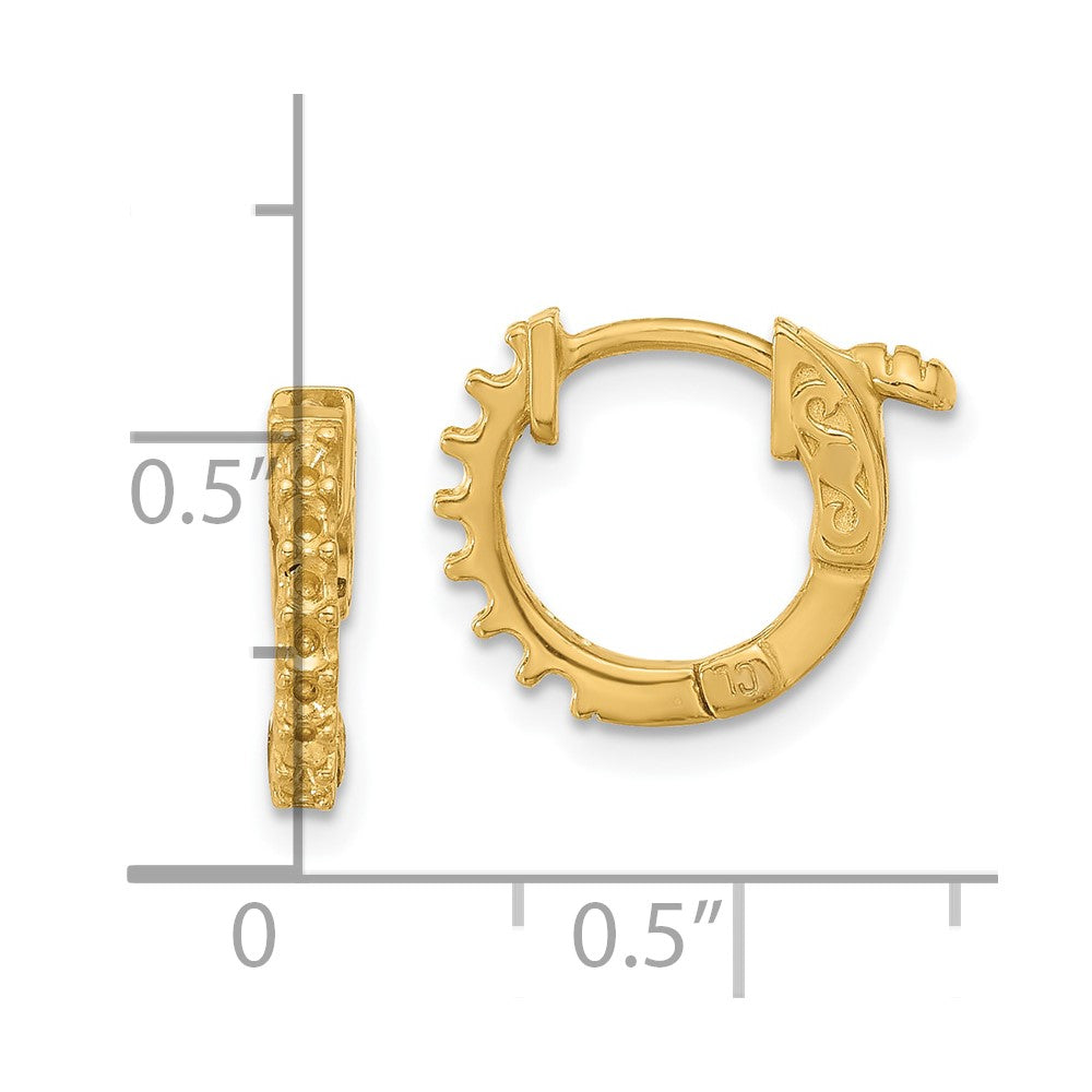 14K .31ct 14-1.75mm Round Hoop w/ Safety Clasp Earring Mountings