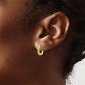 14K .31ct 14-1.75mm Round Hoop w/ Safety Clasp Diamond Earrings
