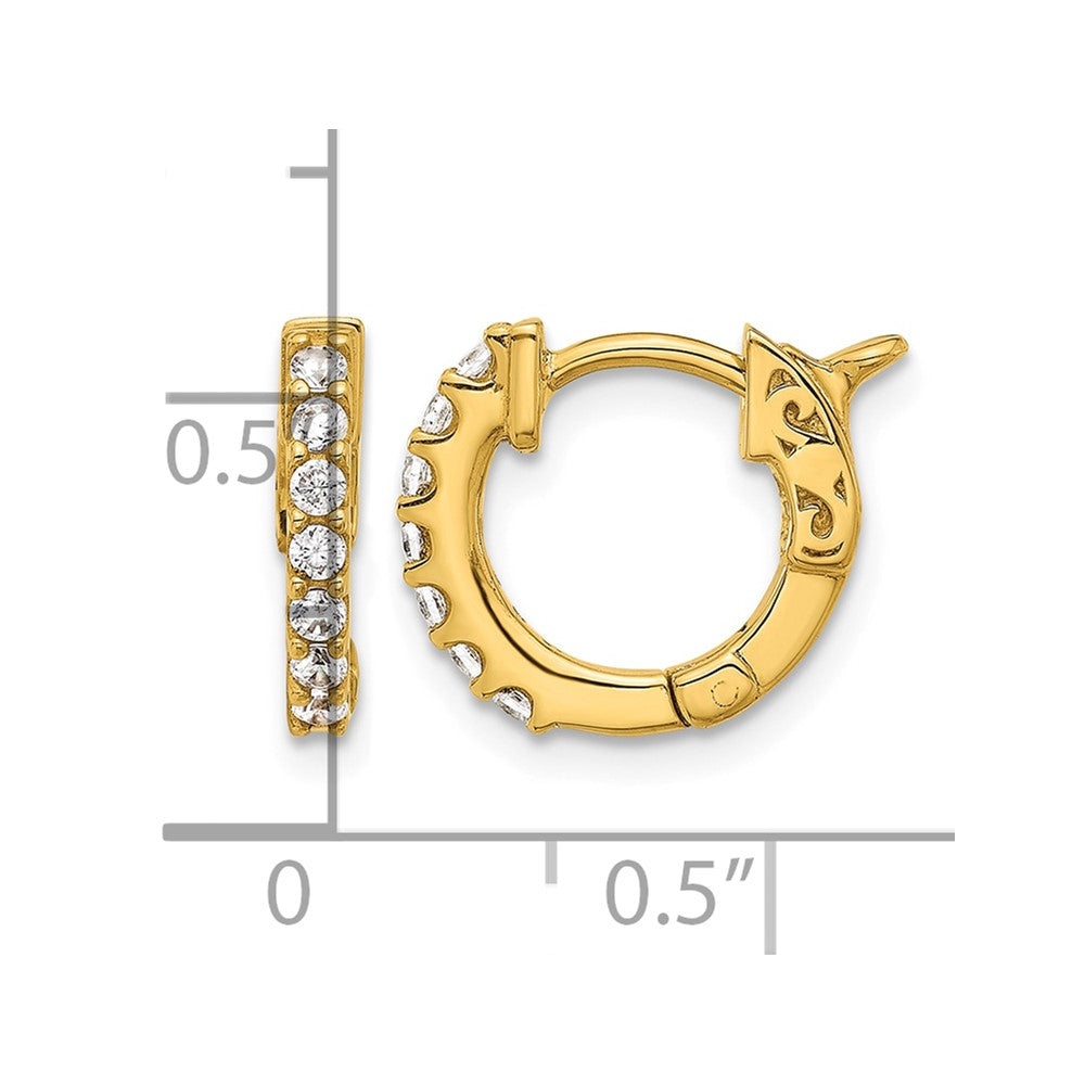 14K .31ct 14-1.75mm Round Hoop w/ Safety Clasp Diamond Earrings