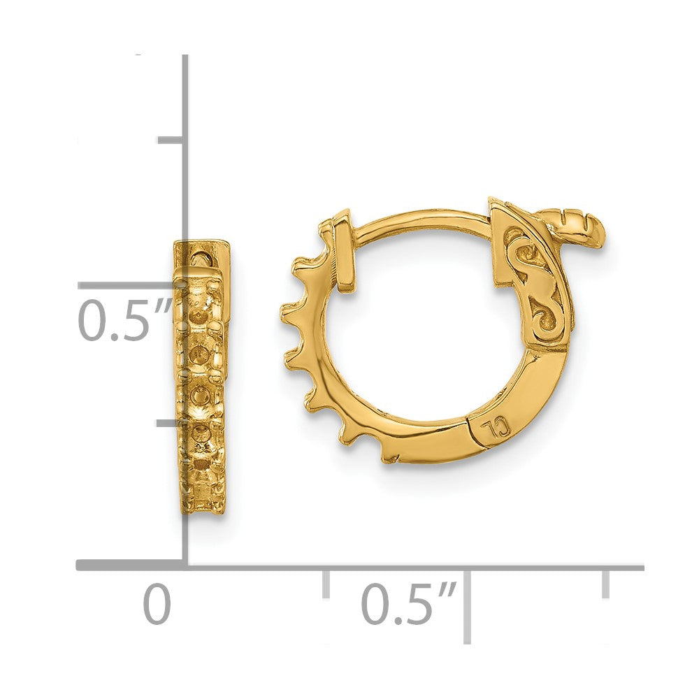 14K .42ct 12-2.0mm Round Hoop w/ Safety Clasp Earring Mountings