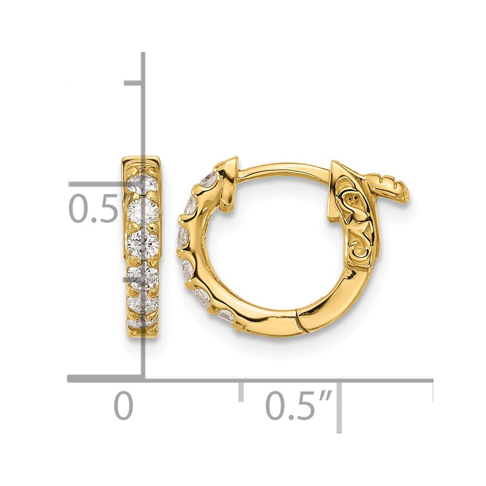 14K .42ct 12-2.0mm Round Hoop w/ Safety Clasp Diamond Earrings