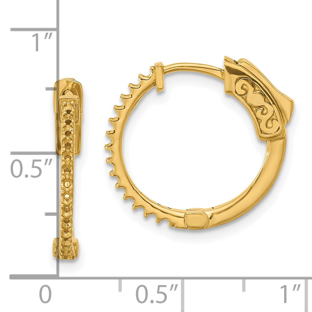 14K .24ct 30-1.2mm Round Hoop w/ Safety Clasp Earring Mountings