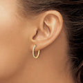 14K .24ct 30-1.2mm Round Hoop w/ Safety Clasp Diamond Earrings