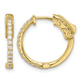 14K .40ct 26-1.5mm Round Hoop w/ Safety Clasp Diamond Earrings