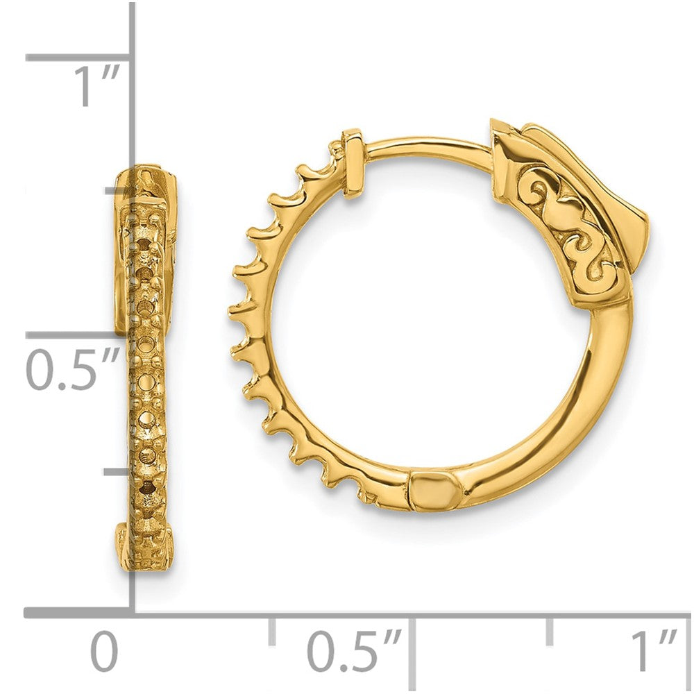 14K .44ct 22-1.7mm Round Hoop w/ Safety Clasp Earring Mountings
