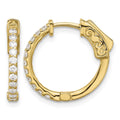 14K .44ct 22-1.7mm Round Hoop w/ Safety Clasp Diamond Earrings