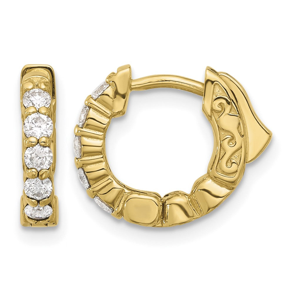 14K .46ct 10-2.25mm Round Hoop w/ Safety Clasp Diamond Earrings