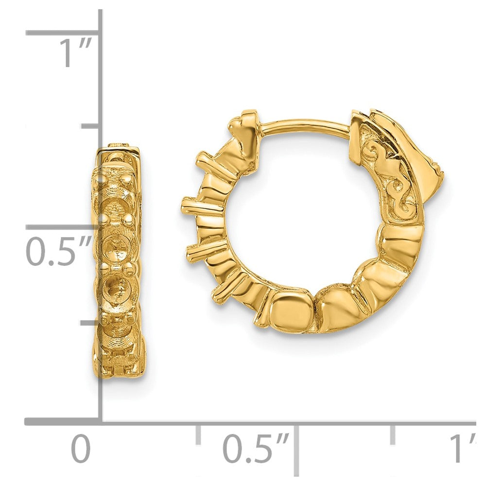 14K 1ct 10-3.0mm Round Hoop w/ Safety Clasp Earring Mountings