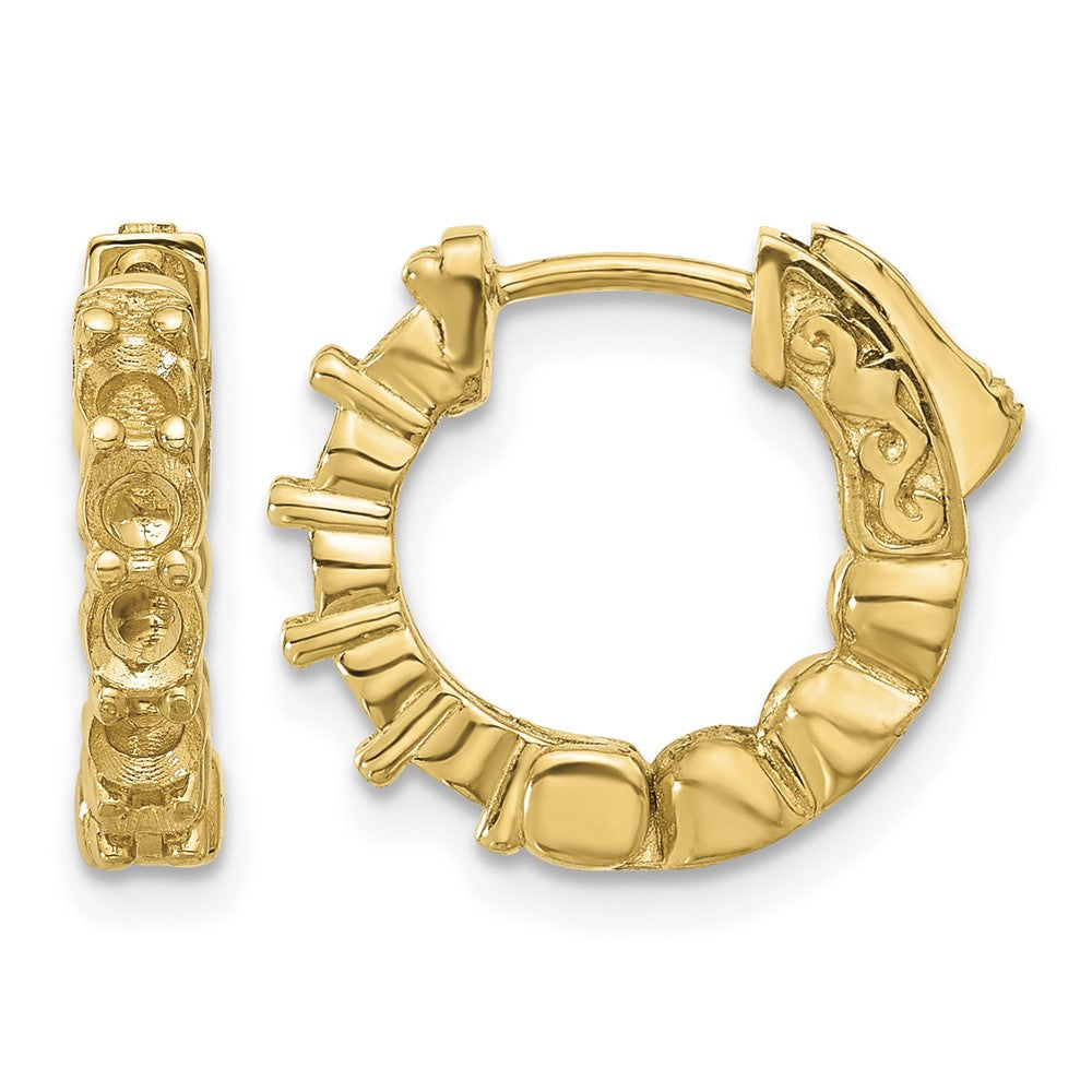 14K 1ct 10-3.0mm Round Hoop w/ Safety Clasp Earring Mountings