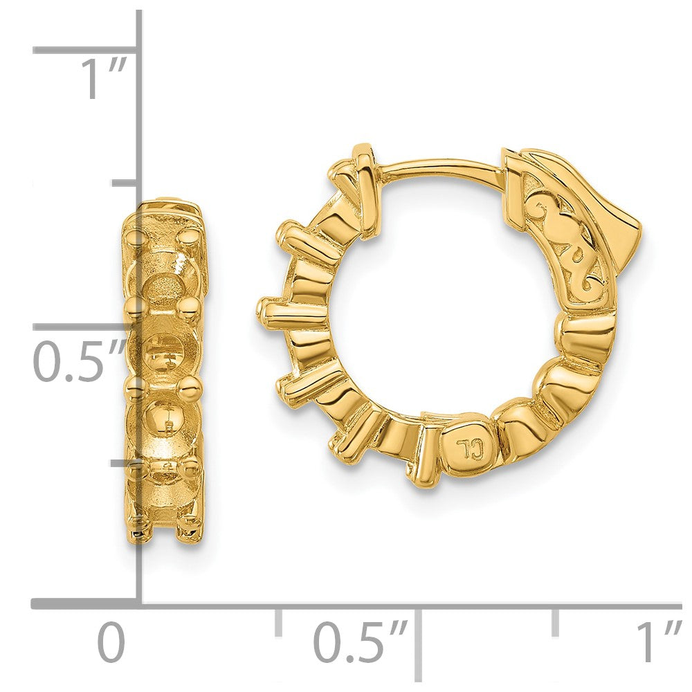 14K 1.7ct 10-3.5mm Round Hoop w/ Safety Clasp Earring Mountings